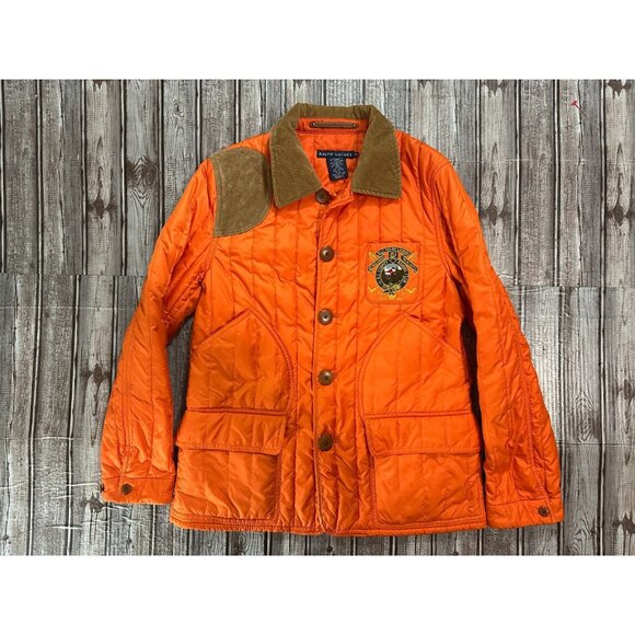 Ralph Lauren Patch riders calf trim hunting corduroy neck Jacket size M Vintage